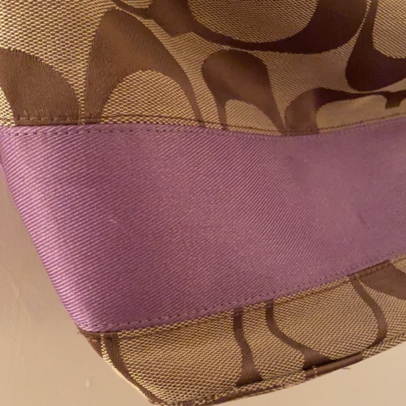 Coach signature stripe bag handbag purse pink f15197 - Picture 5 of 10